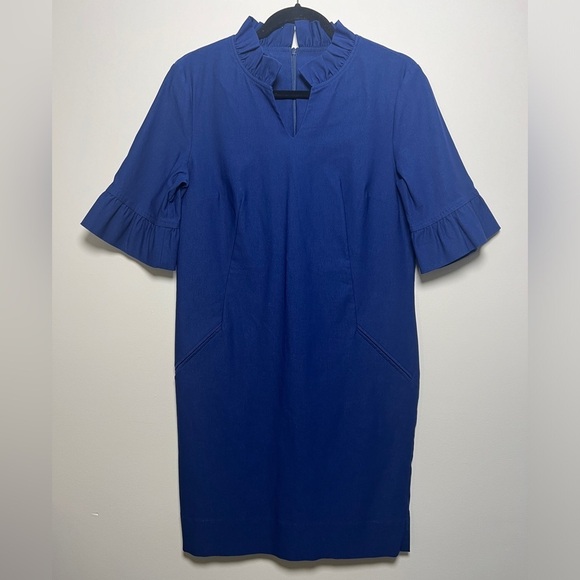 Sara Campbell Ruffled V-Neck Bell Sleeve Shift Dress - Picture 1 of 6